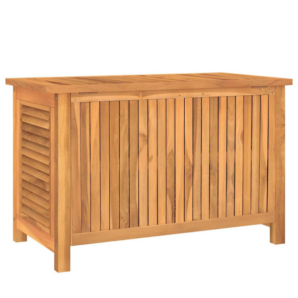 VidaXL Teak Solid Wood Deck Box in Brown Wayfair